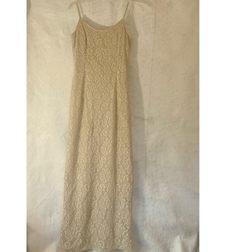 Bari Jay Vintage Gold Sheath Style Evening Gown